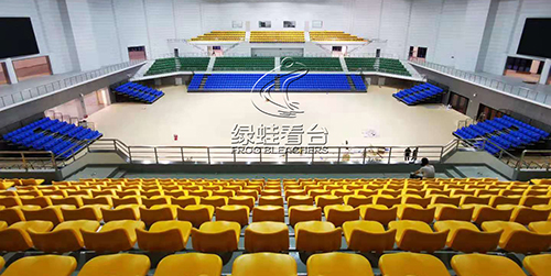 绿蛙看台顺利完成江苏灌南县体育馆看台座椅项目
